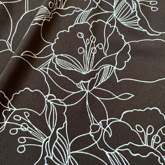 Merona short sleeve business dress brown cream floral - Picture 2 of 6